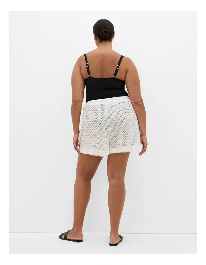Andros Jacquard Knit Shorts in Ivory image 2