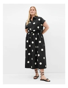 Vacay Polka Dot Print Skirt in Black