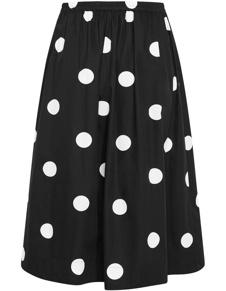 Vacay Polka Dot Print Skirt in Black image 3
