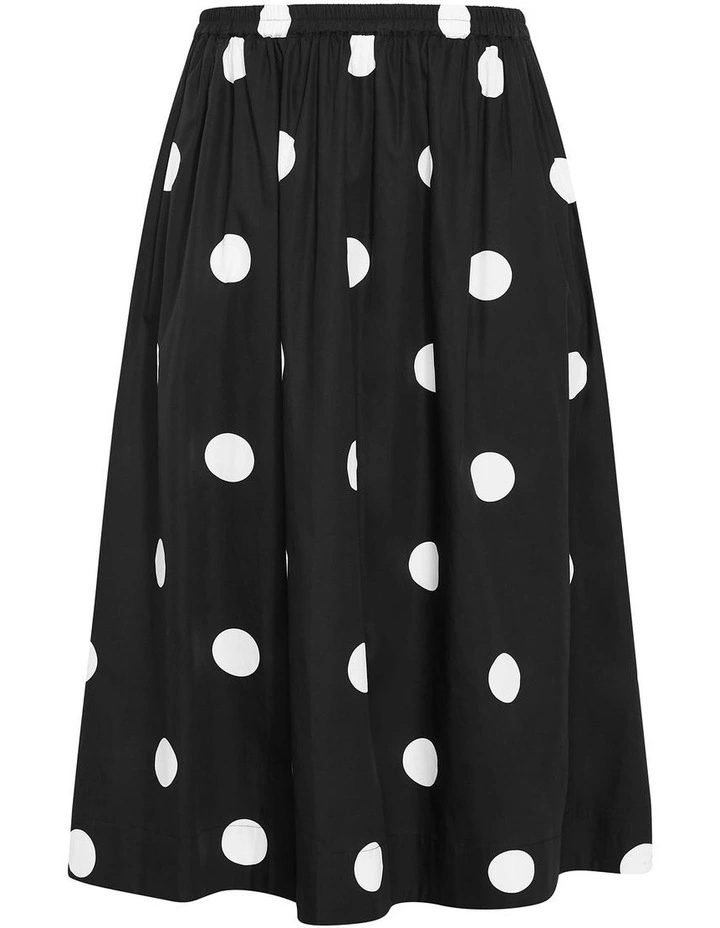 Vacay Polka Dot Print Skirt in Black image 4