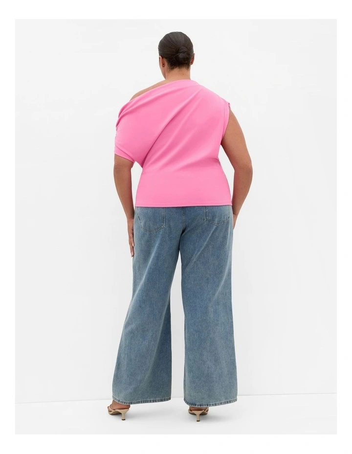 Imani Off Shoulder Top in Candy Pink image 2