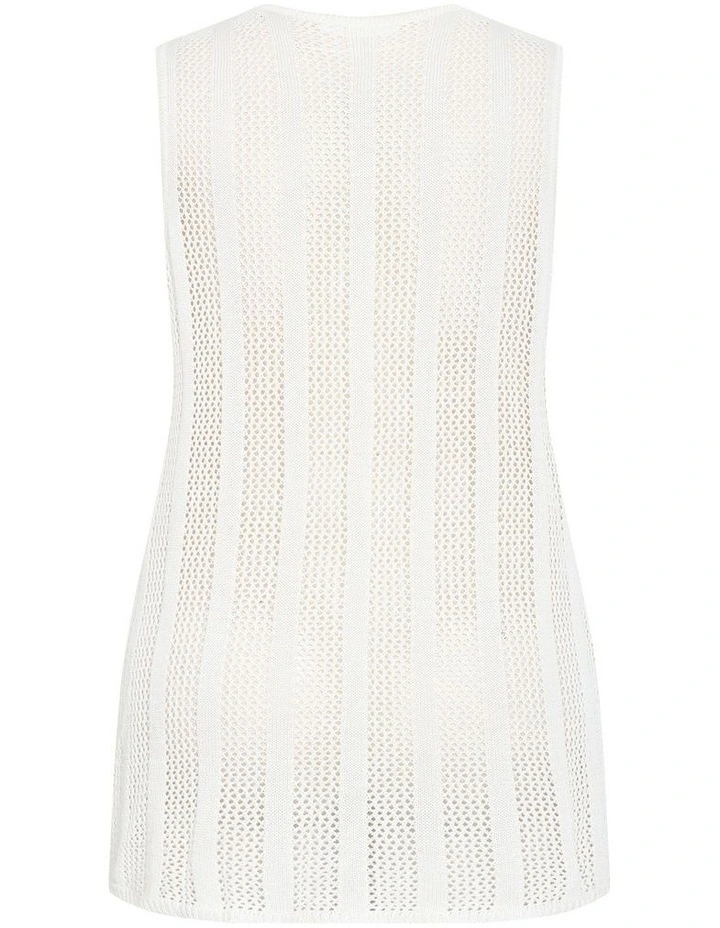 Crochet Tie Vest in Creme image 4