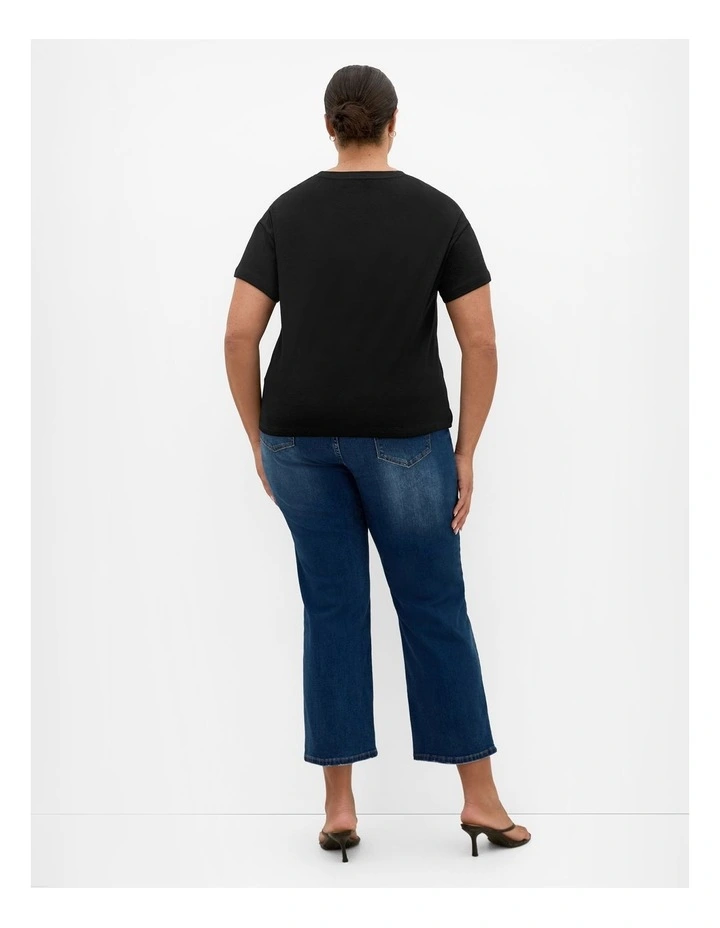 Half Tuck Tee in Black image 2