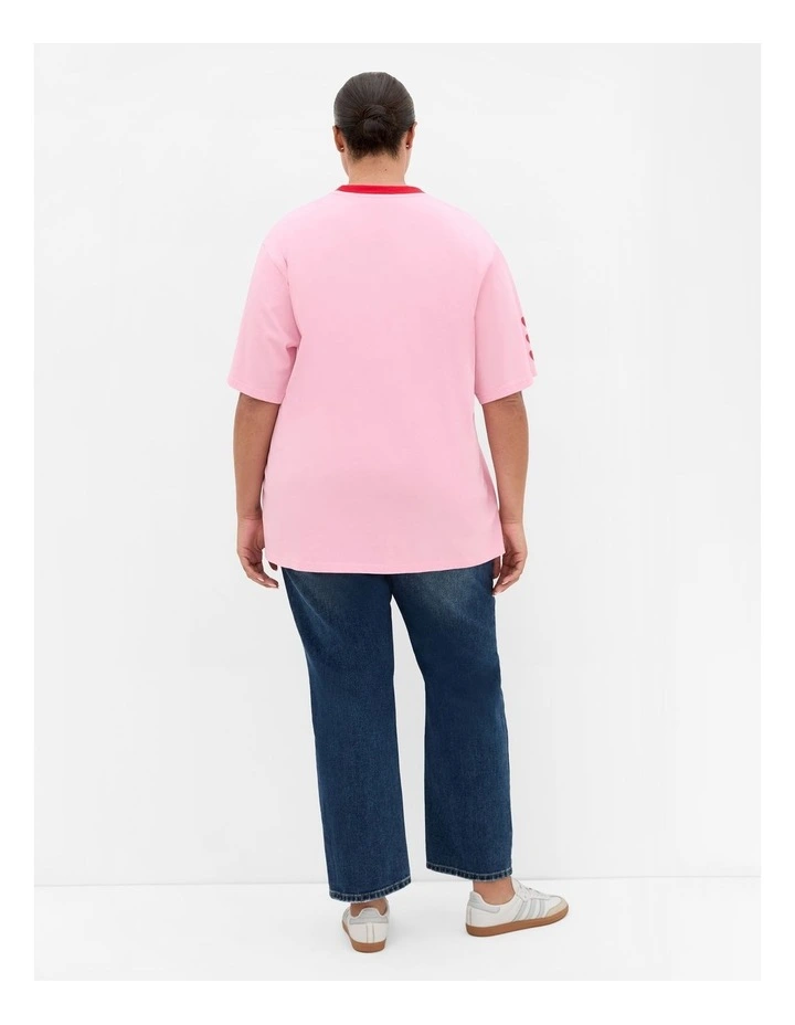 Mon Amour Oversized Tee in Light Pink image 2