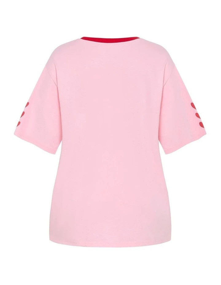 Mon Amour Oversized Tee in Light Pink image 4