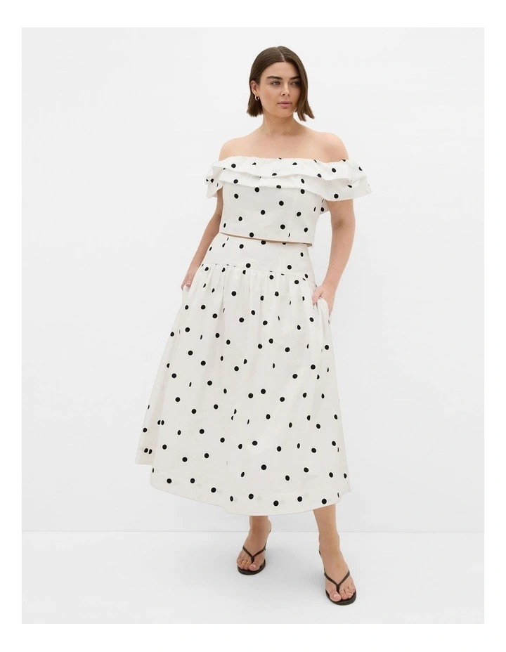 Kaia Polka Dot Crop Top in White image 1