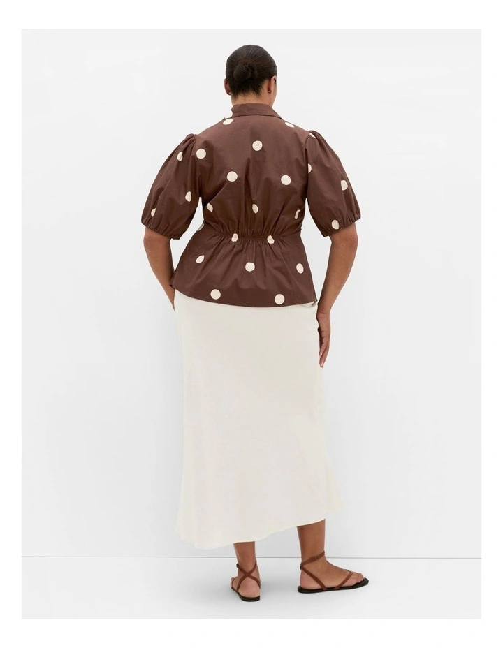 Lily Spot Print Shirt in Chocolate image 2