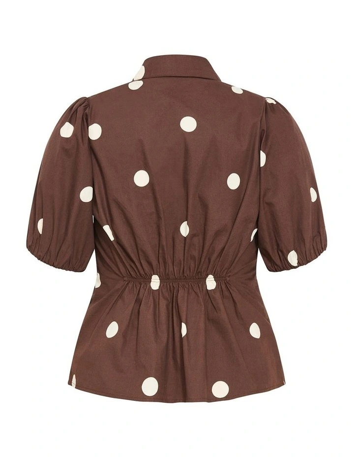 Lily Spot Print Shirt in Chocolate image 4