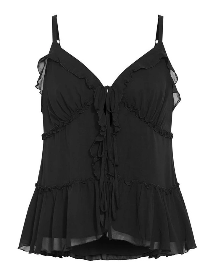 Bri Tie Cami in Black image 3