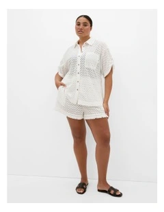 Andros Jacquard Knit Shirt in Ivory