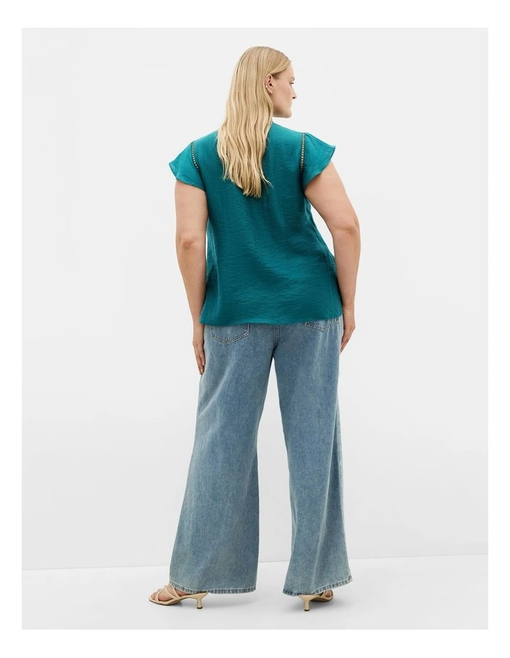 Lorelai Short Sleeve Top in Emerald image 2