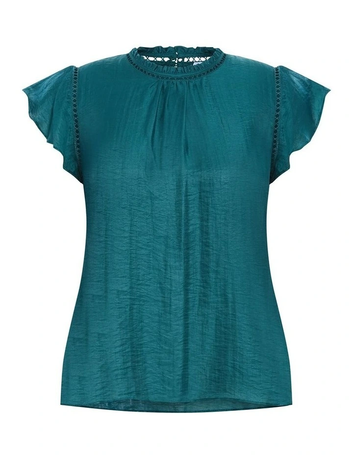 Lorelai Short Sleeve Top in Emerald image 3