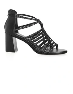 Wide Fit Braided Mida Heel in Black