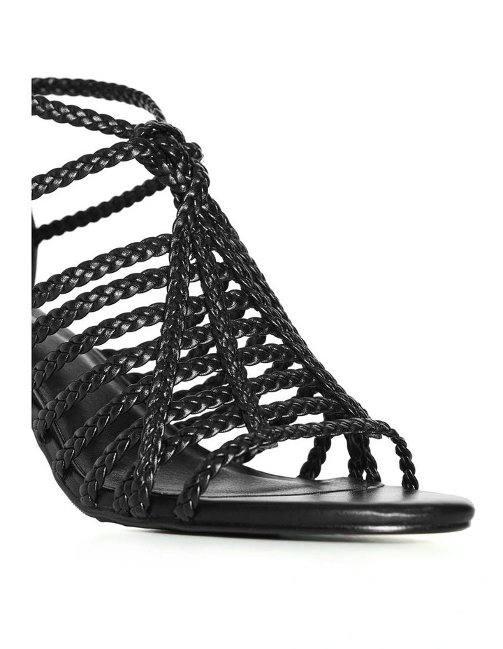 Wide Fit Braided Mida Heel in Black image 7