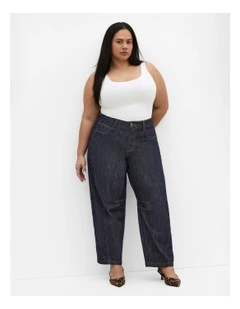 Harley Fit Monica Barrel Crop Jean in Dark Wash