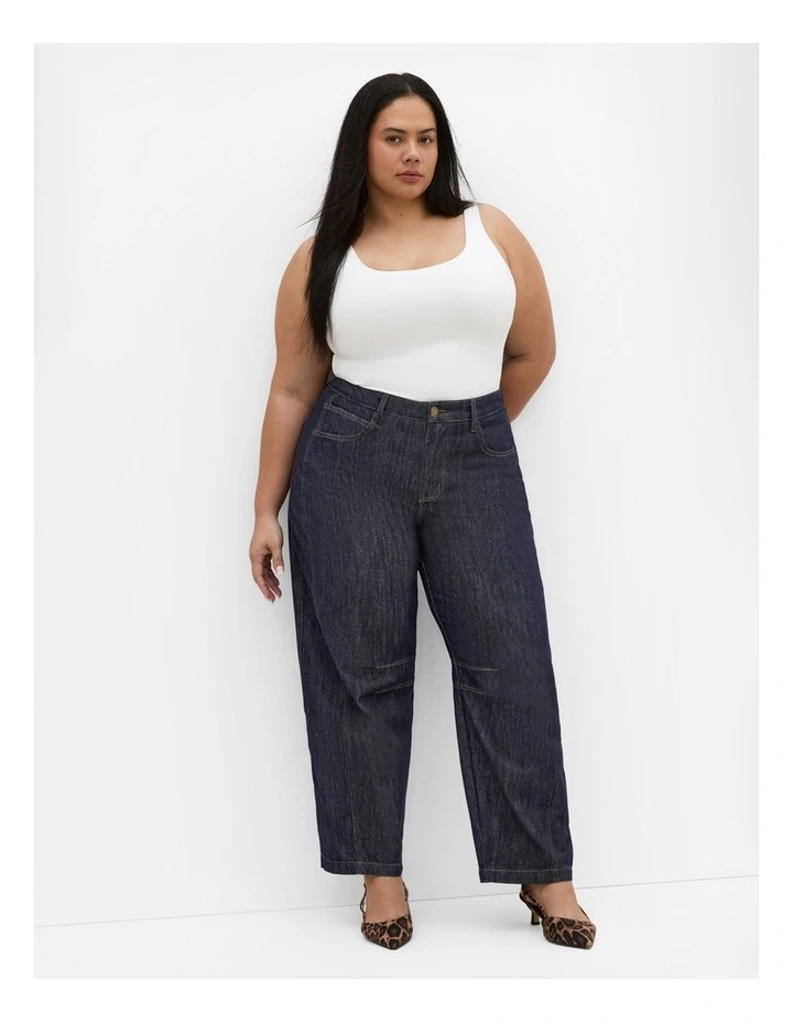 Harley Fit Monica Barrel Crop Jean in Dark Wash image 1