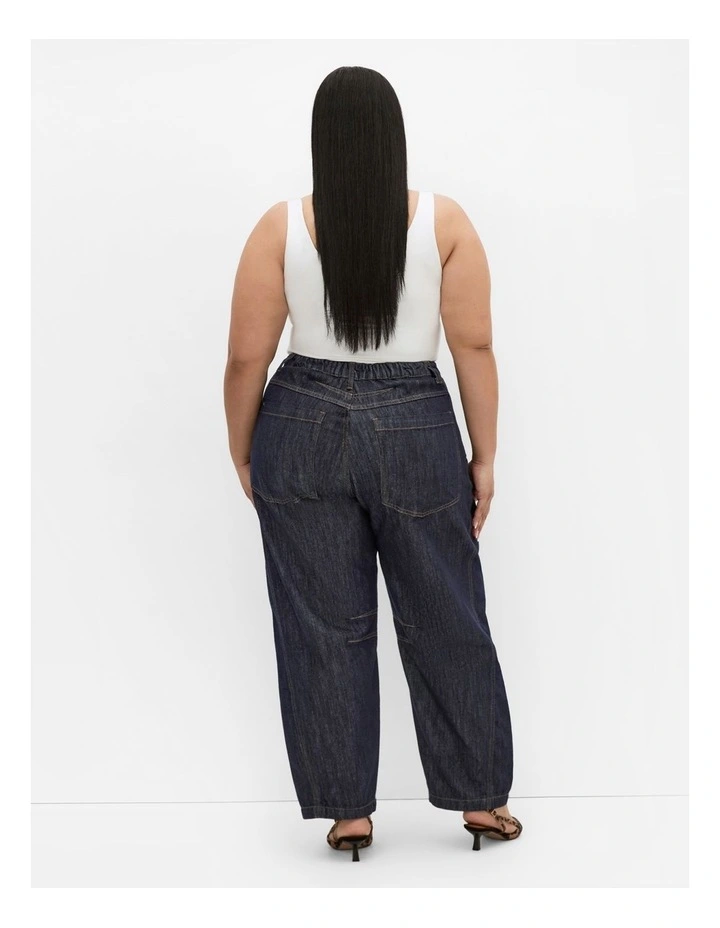 Harley Fit Monica Barrel Crop Jean in Dark Wash image 2