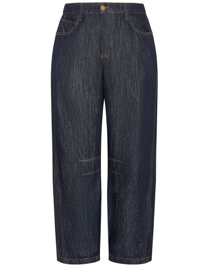 Harley Fit Monica Barrel Crop Jean in Dark Wash image 3