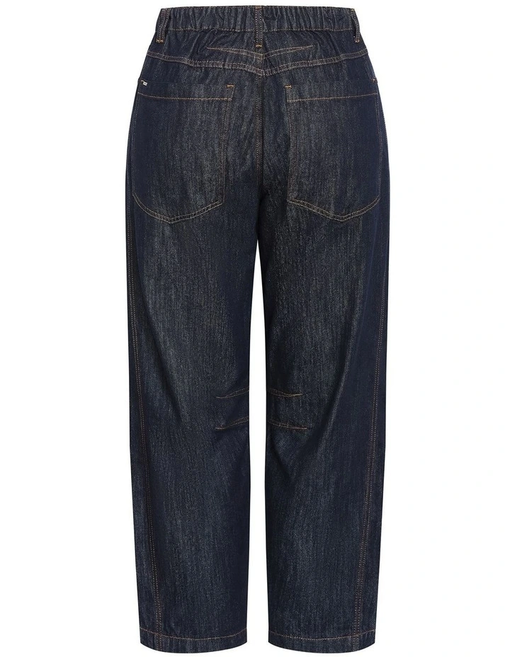 Harley Fit Monica Barrel Crop Jean in Dark Wash image 4