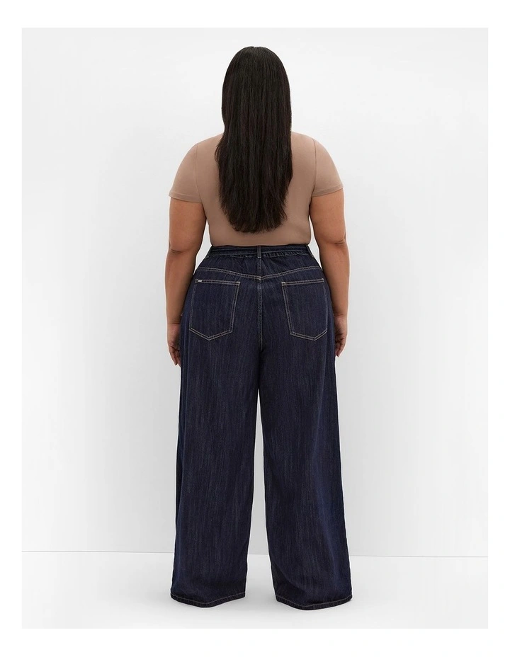 Harley Fit Bria Belted Wide Leg Jean in Dark wash image 2