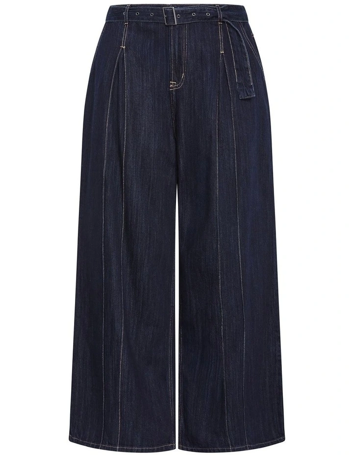 Harley Fit Bria Belted Wide Leg Jean in Dark wash image 3