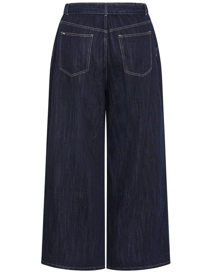 Harley Fit Bria Belted Wide Leg Jean in Dark wash image 4