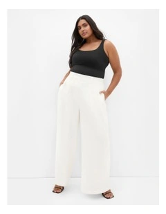 Abbie Fully Lined Wide Leg Pant in Ivory