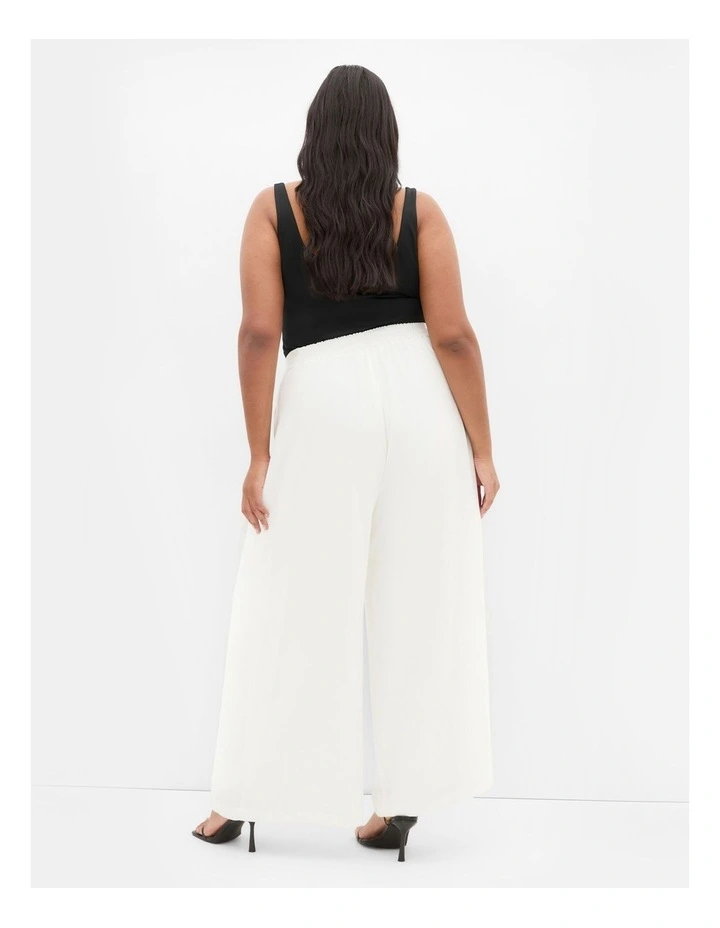 Abbie Fully Lined Wide Leg Pant in Ivory image 2