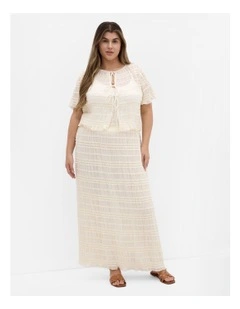 Emelia Shirred Skirt in Creme