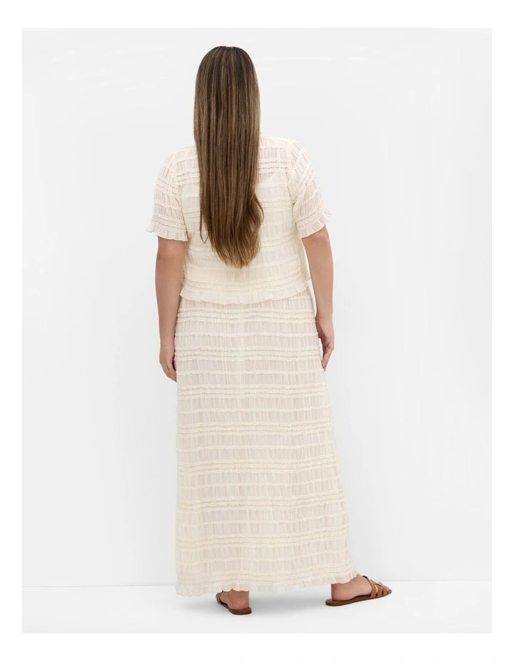 Emelia Shirred Skirt in Creme image 2