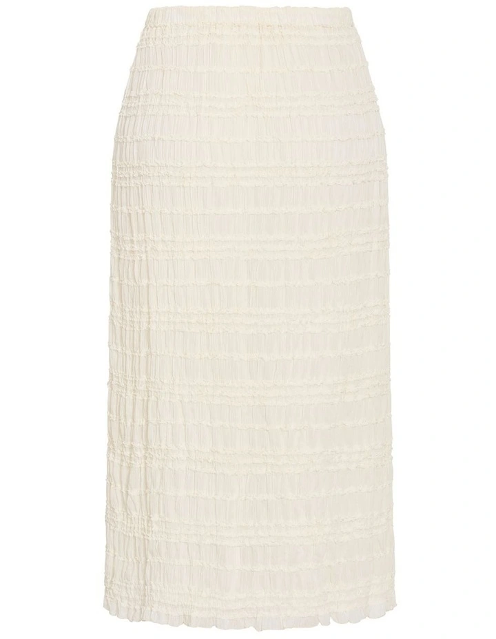 Emelia Shirred Skirt in Creme image 4