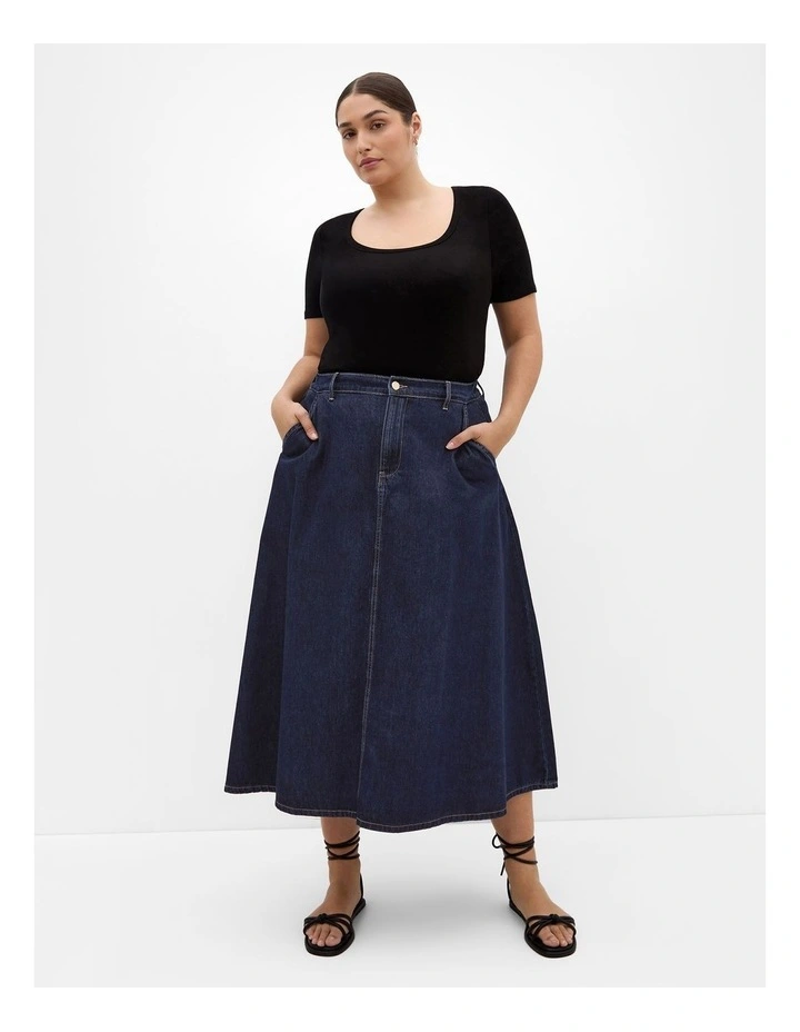 Karina Skirt in Denim Dark Wash image 1