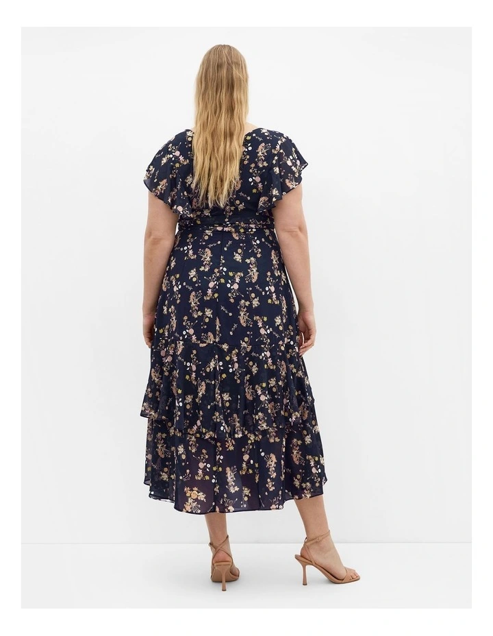 Demure Floral Maxi Dress in Dark Navy image 2