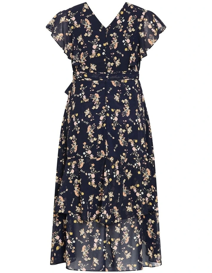 Demure Floral Maxi Dress in Dark Navy image 4