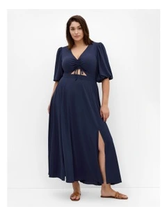 Jolene V Neck Maxi Dress in Navy