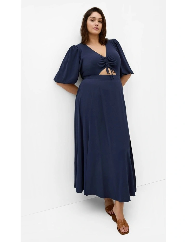 Jolene V Neck Maxi Dress in Navy image 3