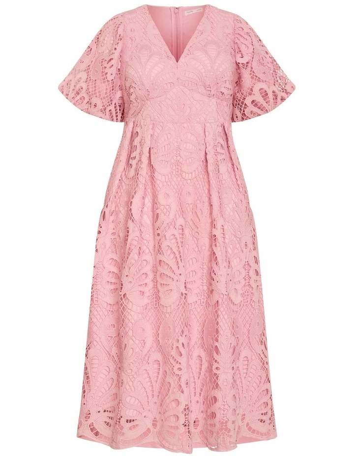 Kylee Embroidered Midi Dress in Soft Rose image 3