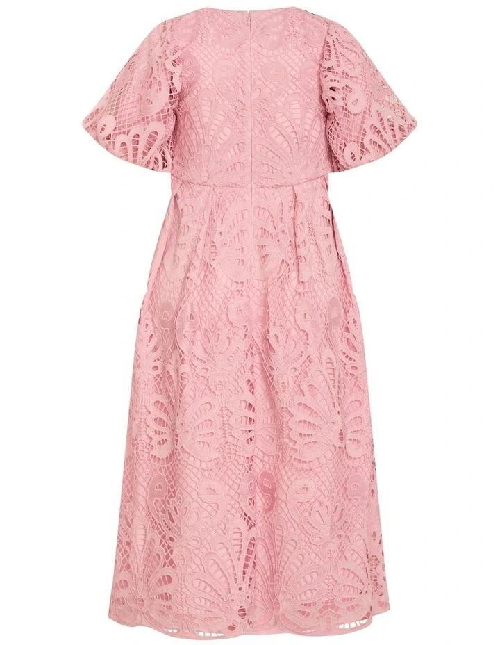 Kylee Embroidered Midi Dress in Soft Rose image 6