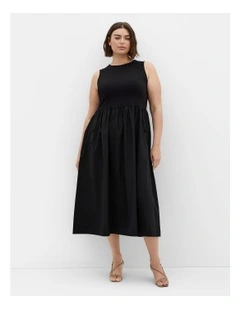 Wren Sleeveless Midi Dress in Black