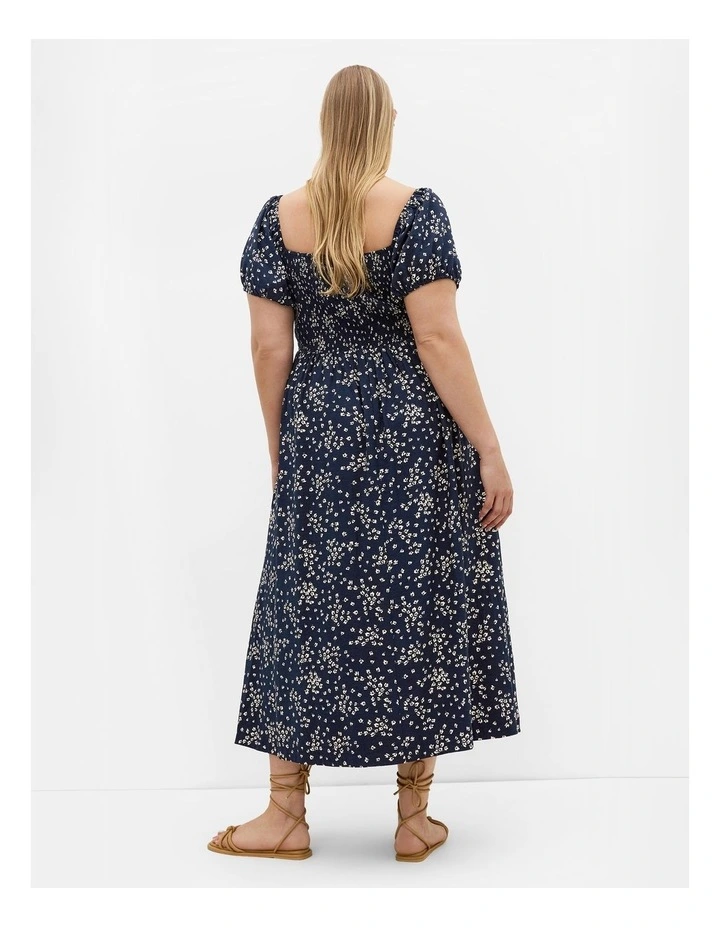 Abbigail Print Lined Maxi Dress in navy image 2