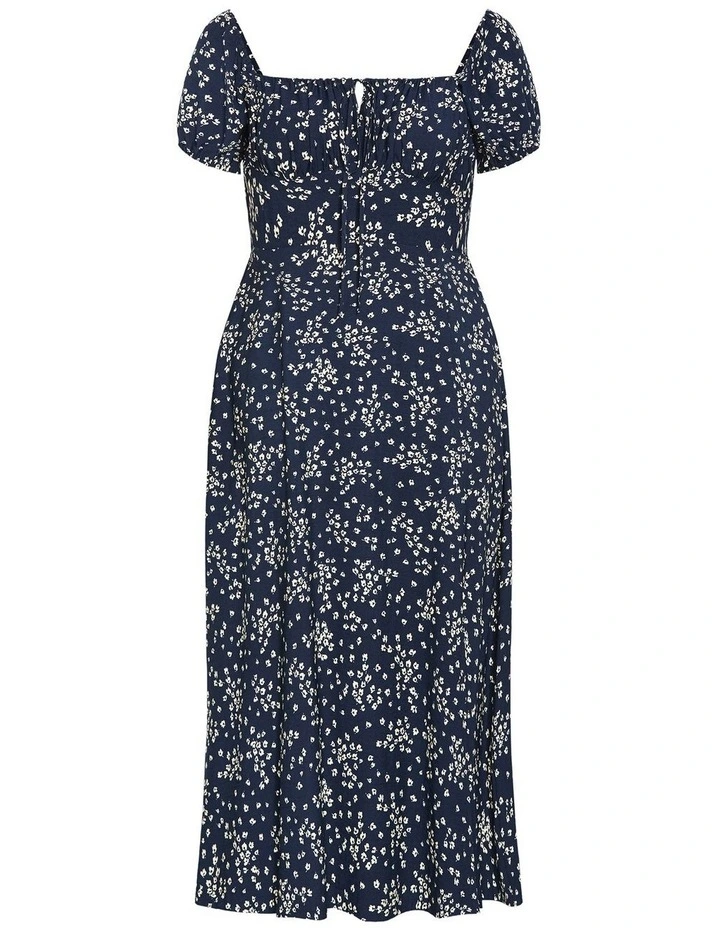 Abbigail Print Lined Maxi Dress in navy image 3