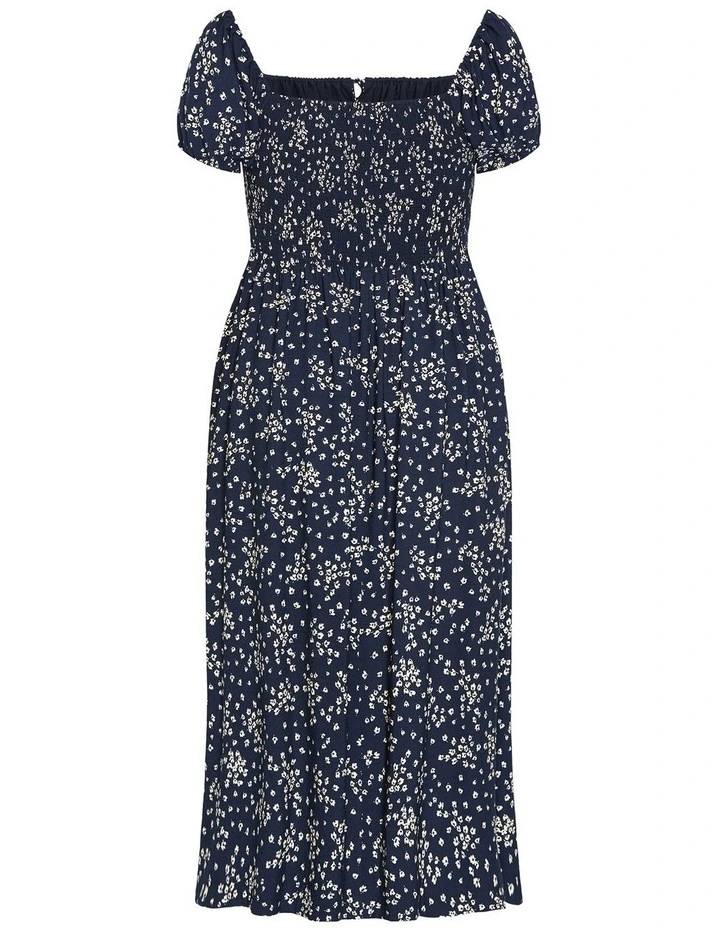 Abbigail Print Lined Maxi Dress in navy image 4
