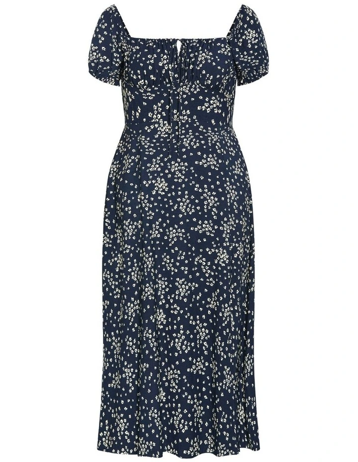 Abbigail Print Lined Maxi Dress in navy image 5