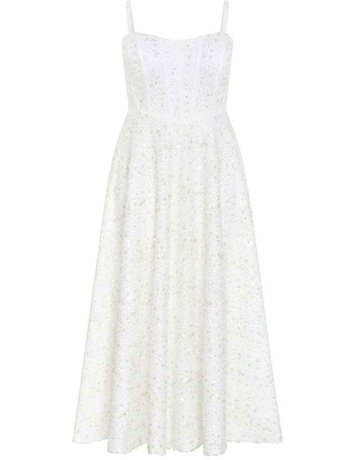 Magnetise Strapless Maxi Dress in Ivory image 3