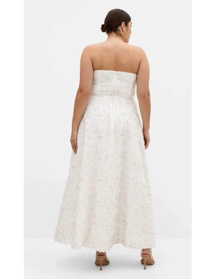 Magnetise Strapless Maxi Dress in Ivory image 6