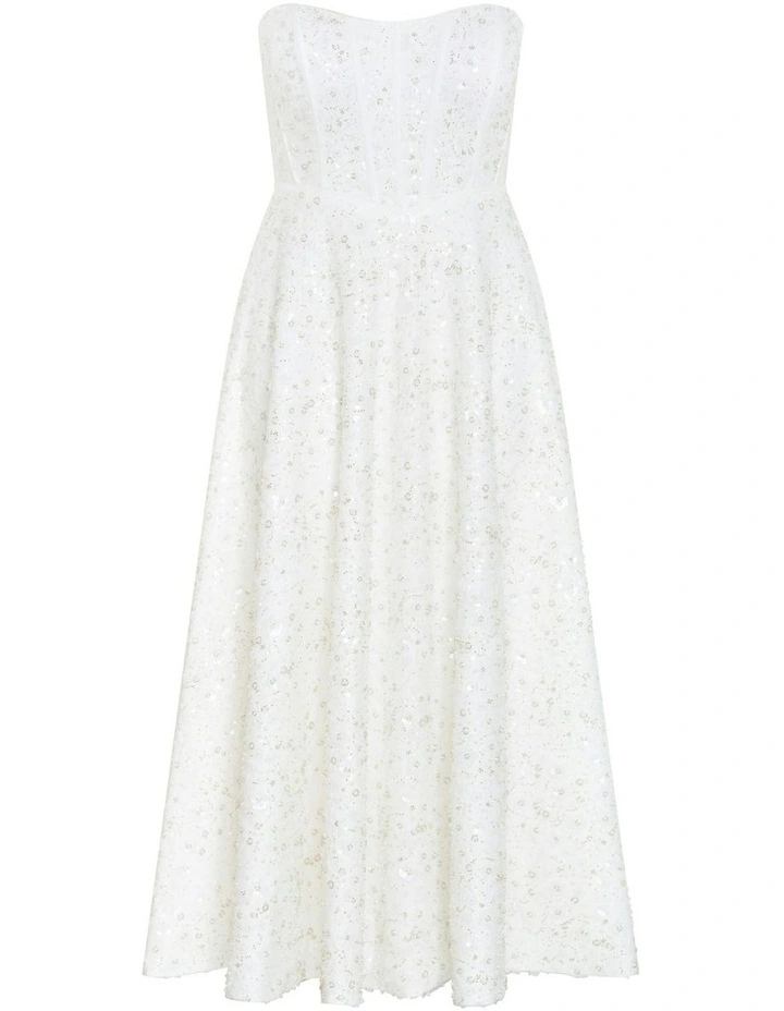 Magnetise Strapless Maxi Dress in Ivory image 7