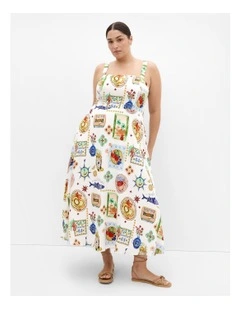 Capria Print Maxi Dress in Ivory