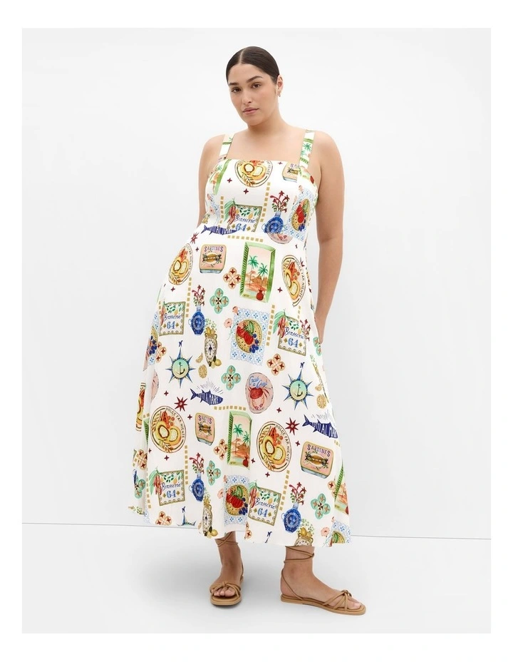 Capria Print Maxi Dress in Ivory image 1