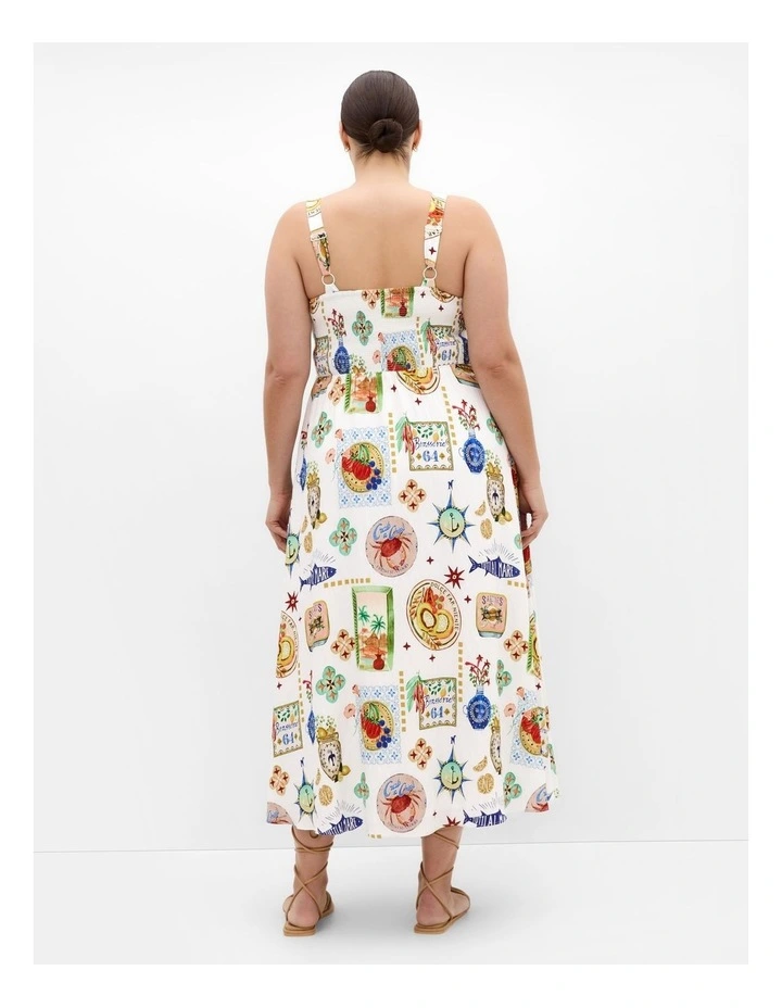 Capria Print Maxi Dress in Ivory image 2