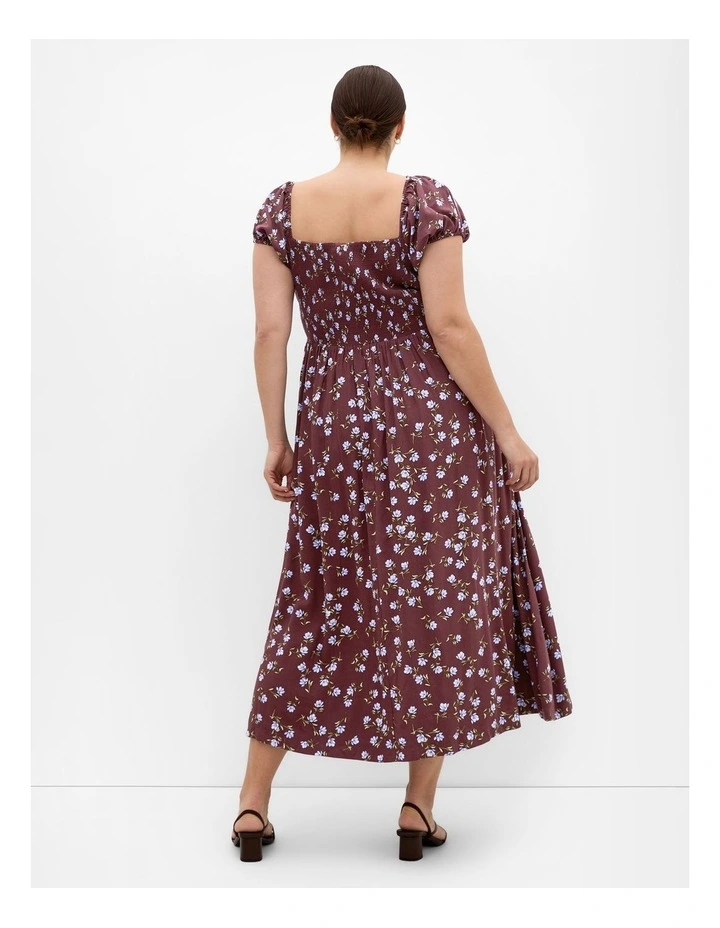 Abbie Print Maxi Dress in Cocoa image 2